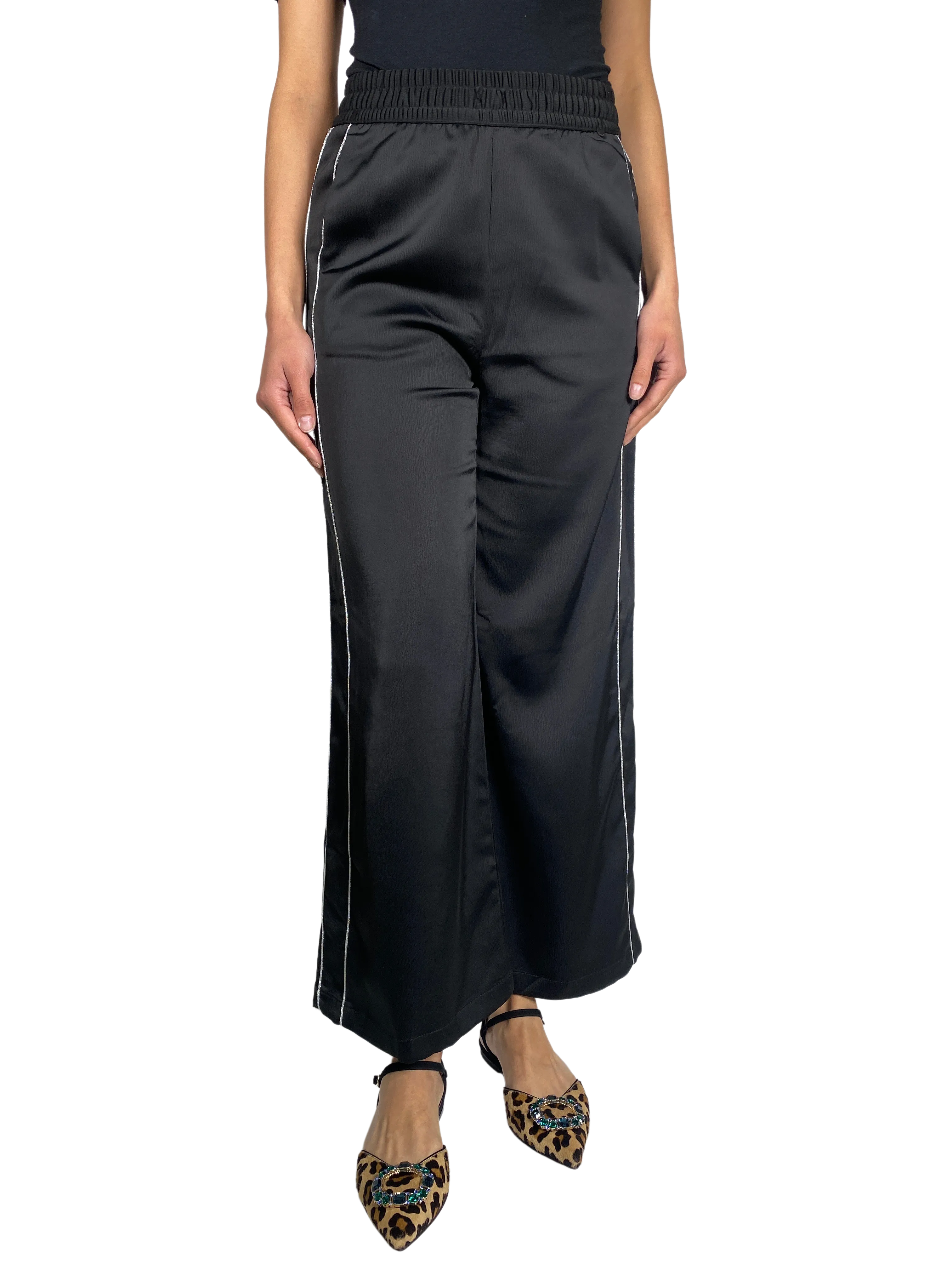RAPSODIA Pantalón Negro Pretina Elasticada
