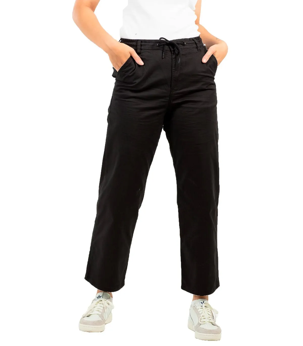 REELL  PANTALóN PARA MUJER NEGRO  REFLEX WOMEN LOOSE CHINO