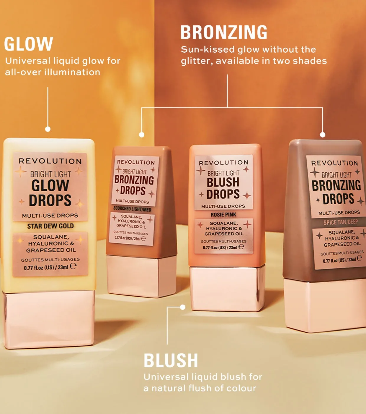 REVOLUTION  GOTAS BRONCEADORAS BRIGHT LIGHT  SPICE TAN/DEEP