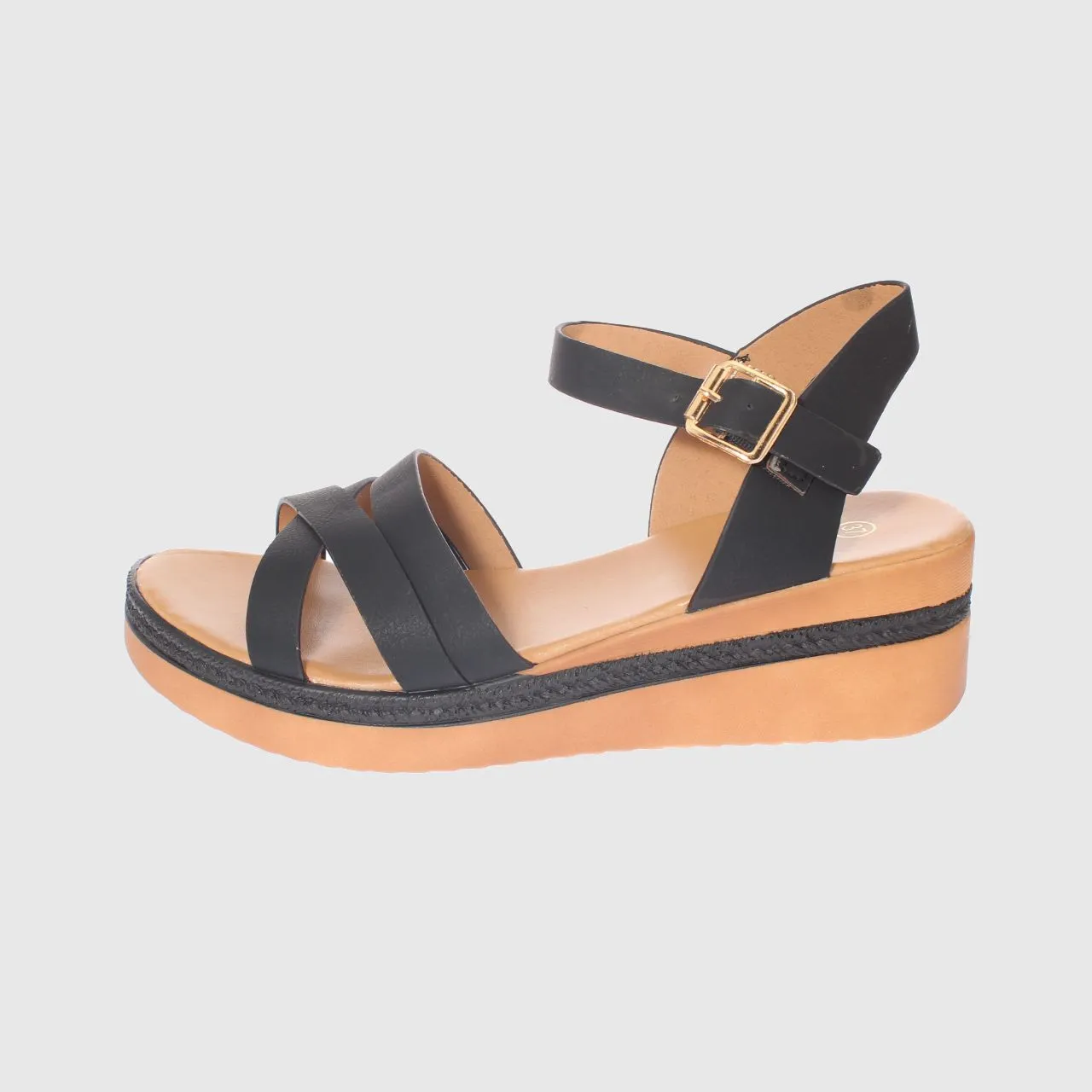 Sandalia Plataforma Negro Vía Franca Art. 52110b31138black