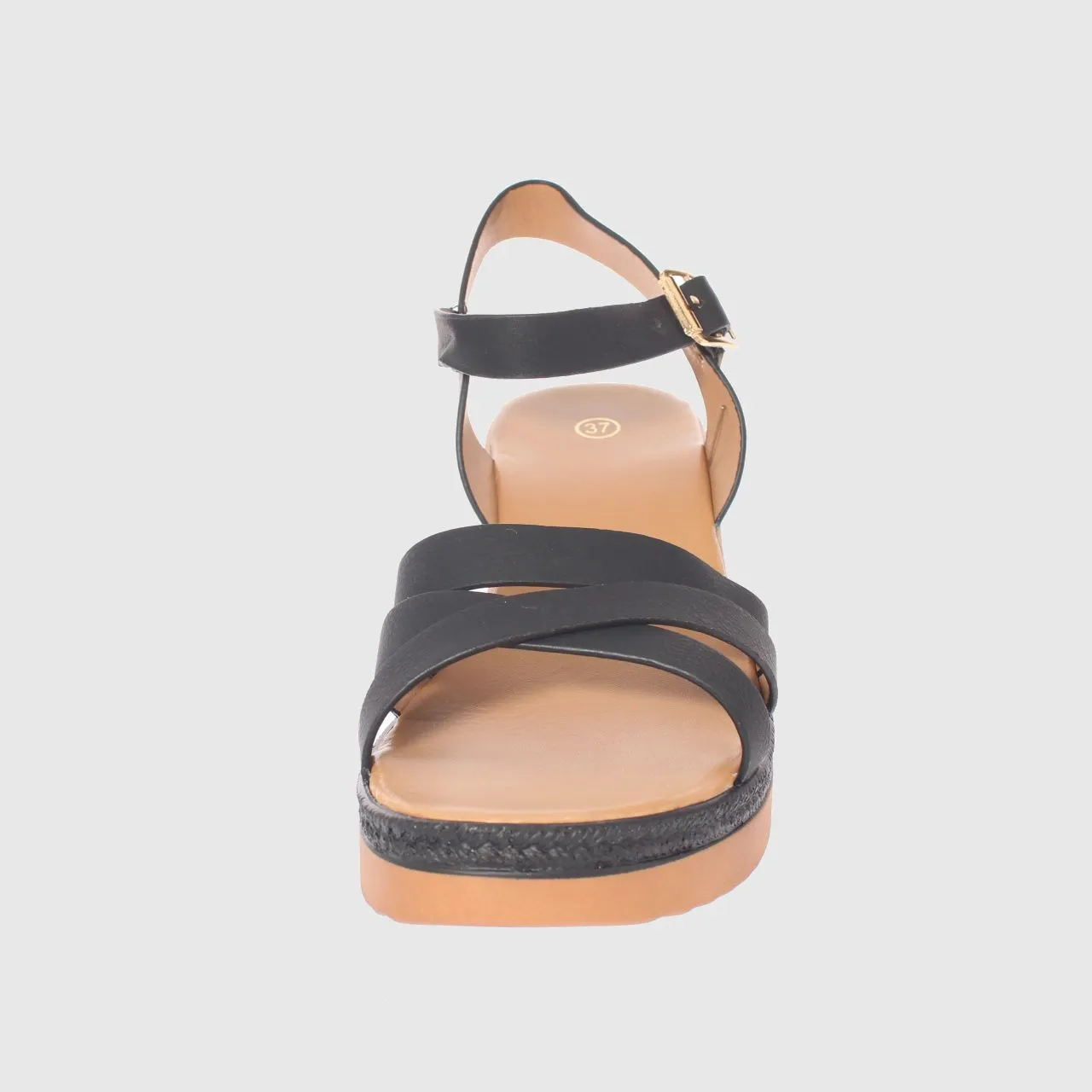 Sandalia Plataforma Negro Vía Franca Art. 52110b31138black