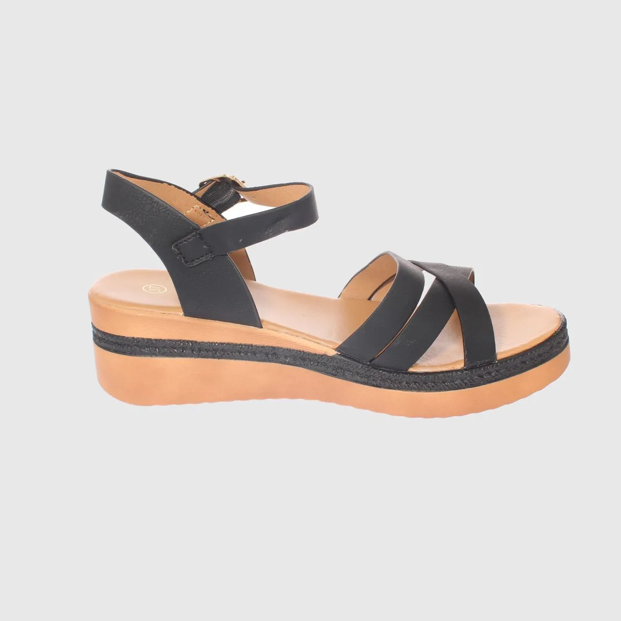 Sandalia Plataforma Negro Vía Franca Art. 52110b31138black