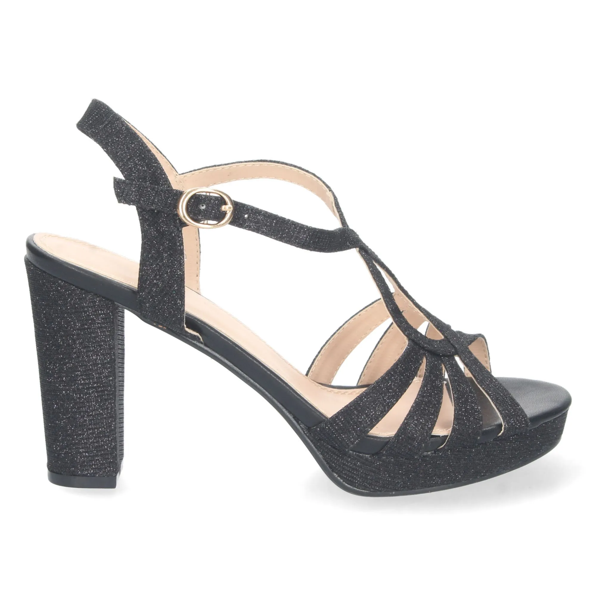 Sandalias de fiesta color negro mujer