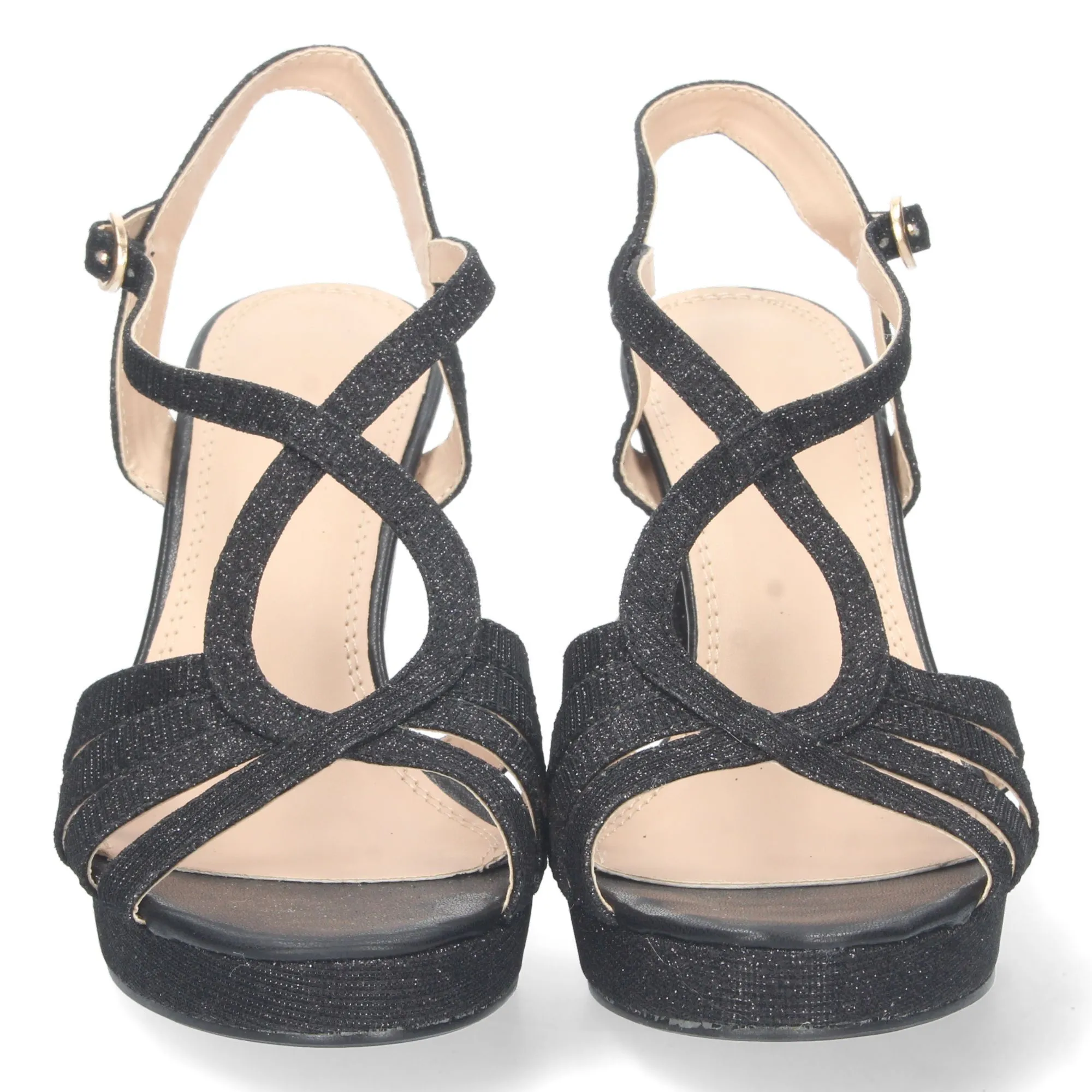 Sandalias de fiesta color negro mujer