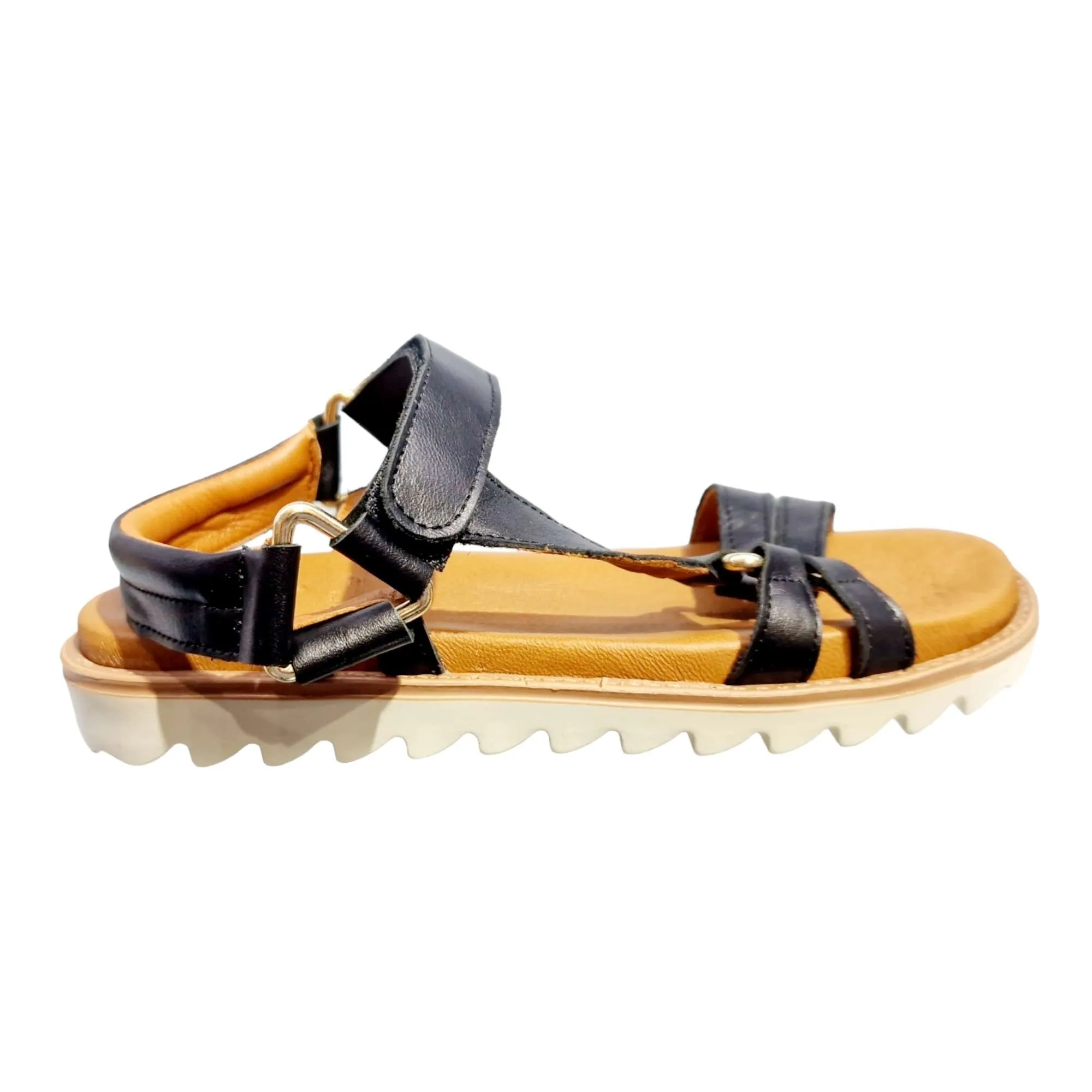 SANDALIAS MUJER CALIFORNIANA PIEL NEGRO NEGRO