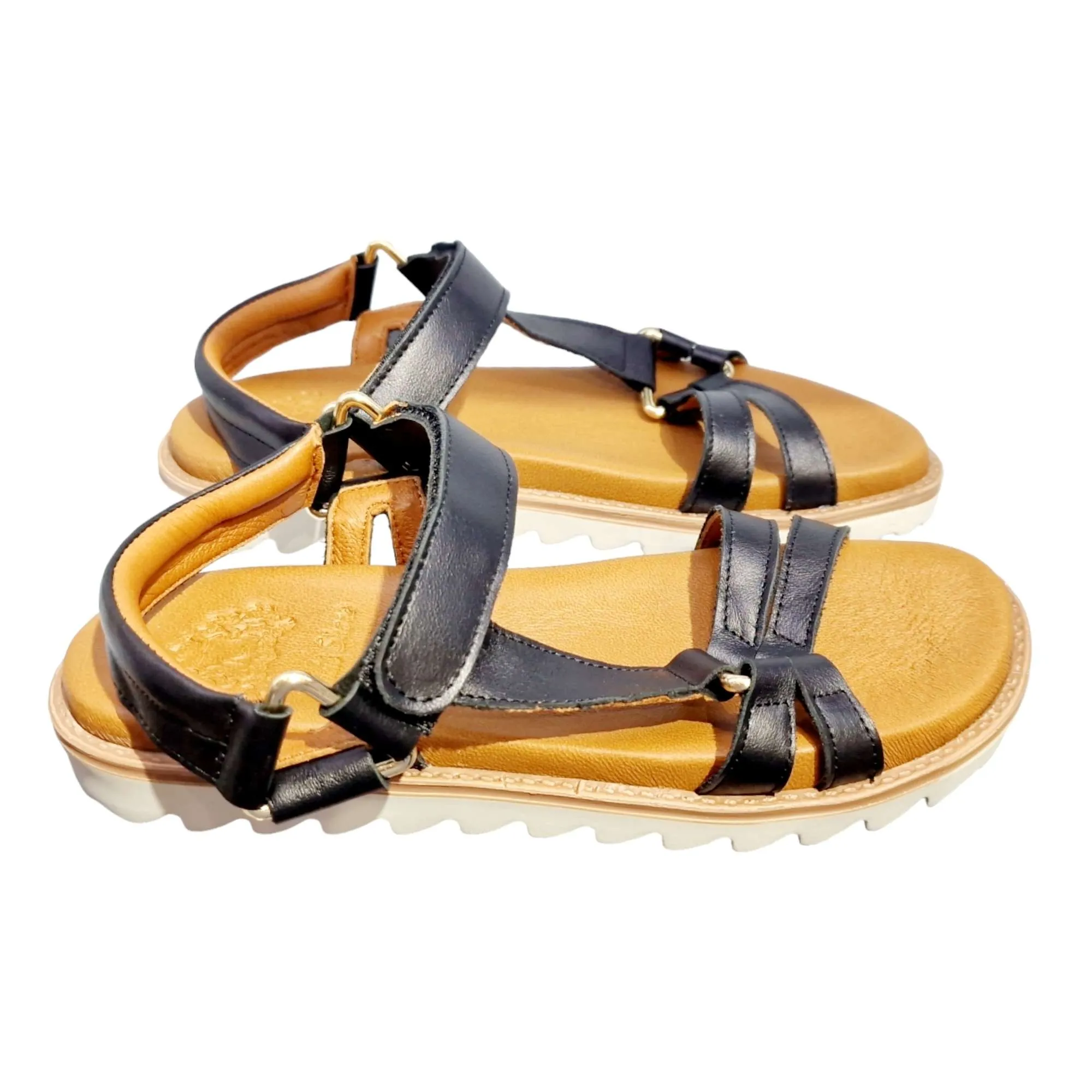 SANDALIAS MUJER CALIFORNIANA PIEL NEGRO NEGRO