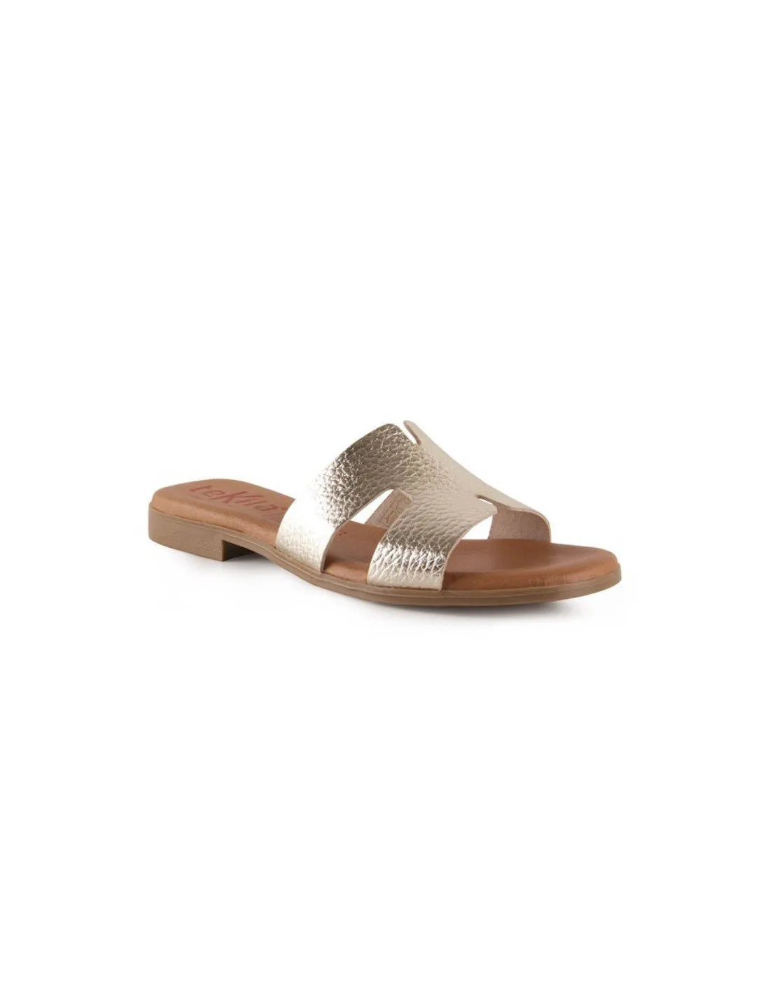 Sandalias mujer metalizadas confort