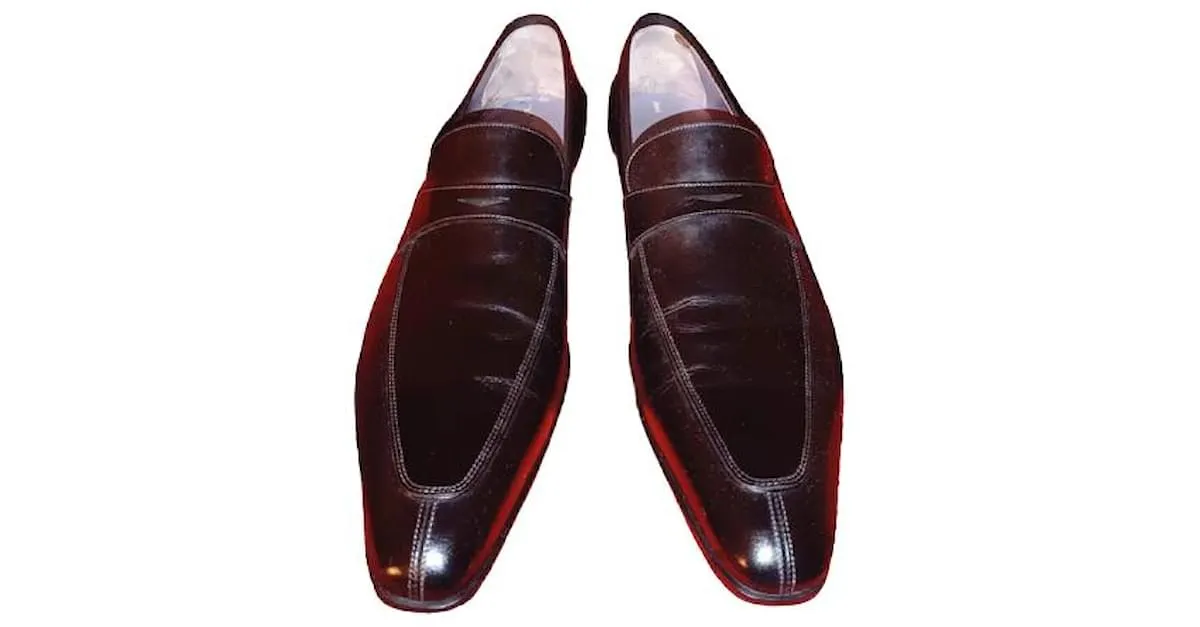 Santoni Mocasín Penny en piel color negro para hombre 