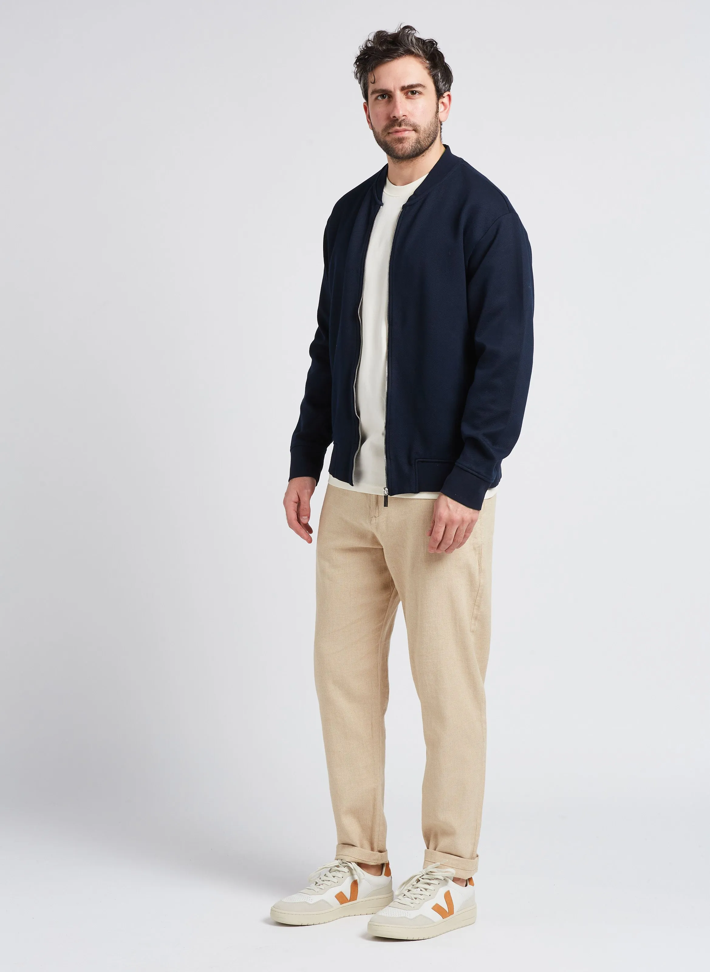 SELECTED Pantalón recto de mezcla de algodón orgánico en beige
