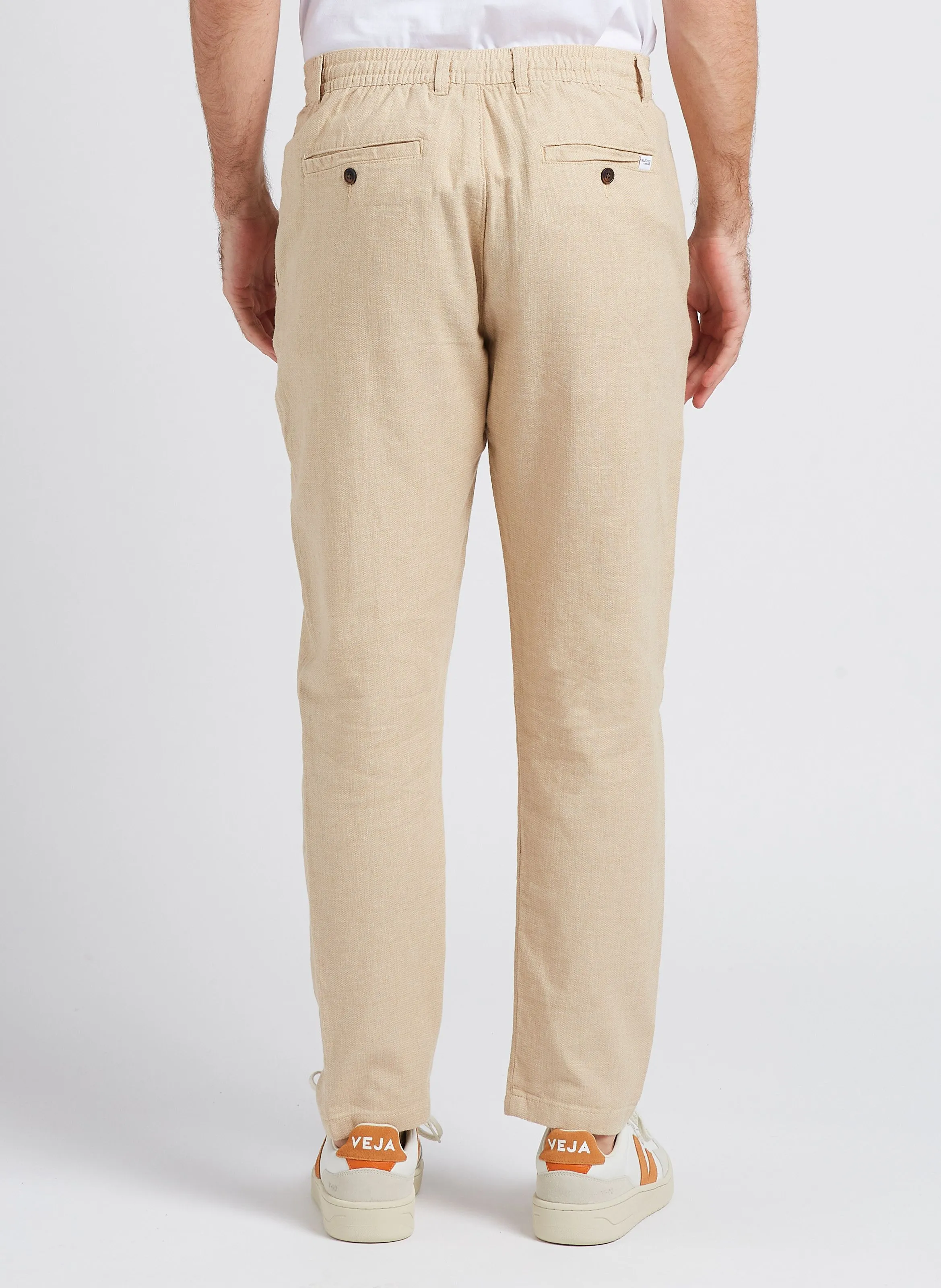 SELECTED Pantalón recto de mezcla de algodón orgánico en beige