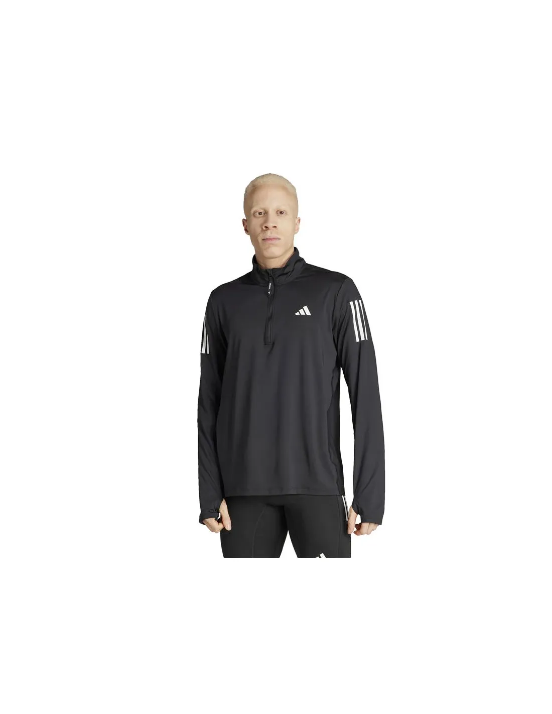 Sudadera de Running adidas Own the run Half Zip Hombre Negro
