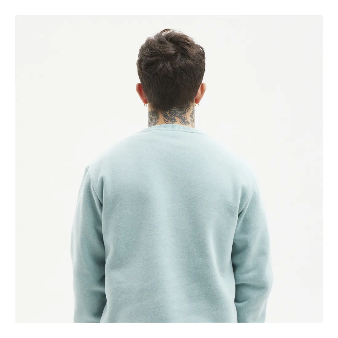 SUDADERA LISA HYDROPONIC HOMBRE CUELLO REDONDO GRACE CW LB002 HEATHER ACQUAVERDE AGUA