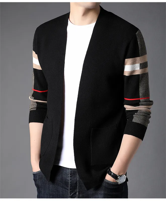 Sudaderas con capucha para hombre, suéteres, ropa, suéter de lana para hombre, jersey negro suelto, chaquetas de punto con cuell