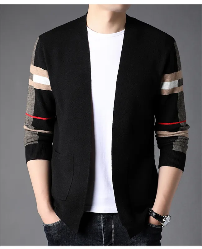 Sudaderas con capucha para hombre, suéteres, ropa, suéter de lana para hombre, jersey negro suelto, chaquetas de punto con cuell