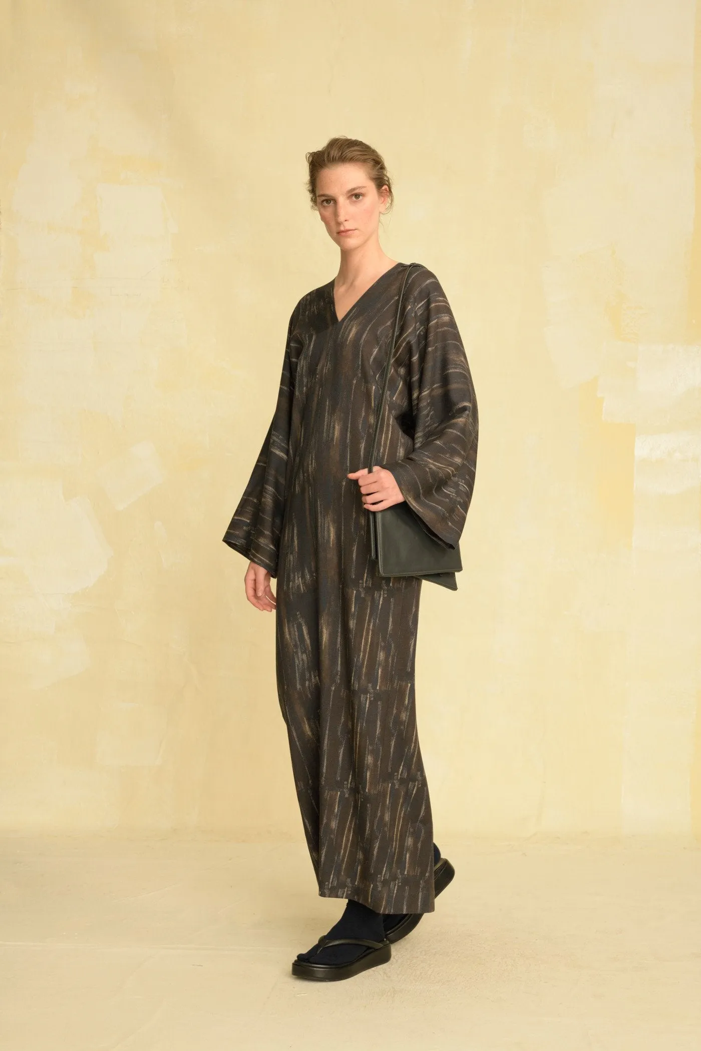Thais, printed dress in wool and silk