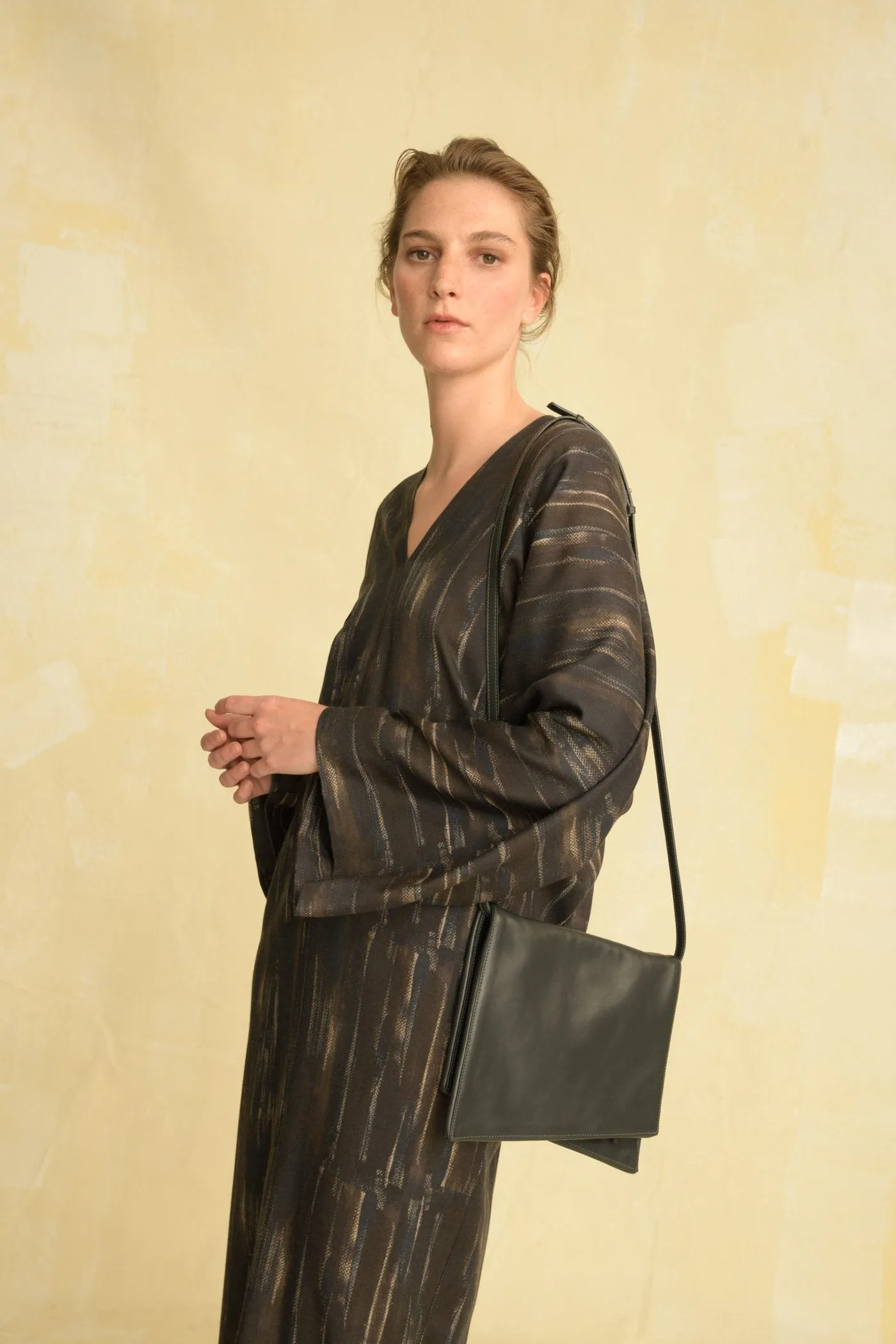 Thais, printed dress in wool and silk