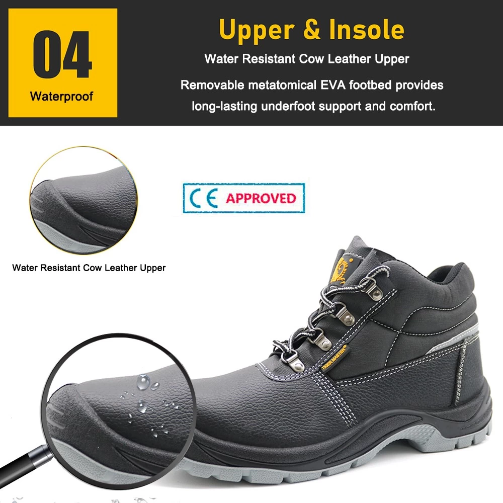 TM008 Zapatos de seguridad industrial antipinchazos con punta de acero impermeables antideslizantes verificados CE para hombres