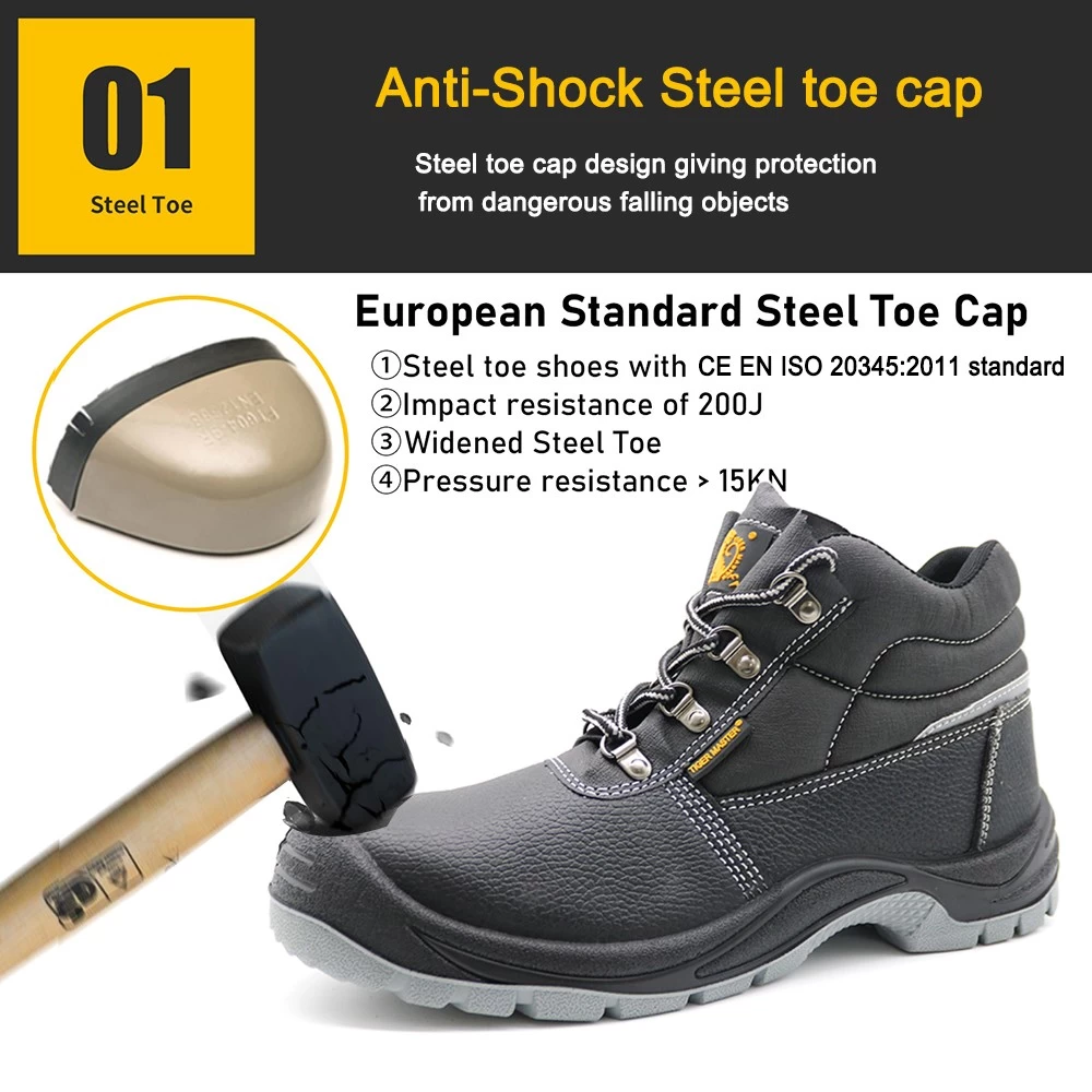 TM008 Zapatos de seguridad industrial antipinchazos con punta de acero impermeables antideslizantes verificados CE para hombres