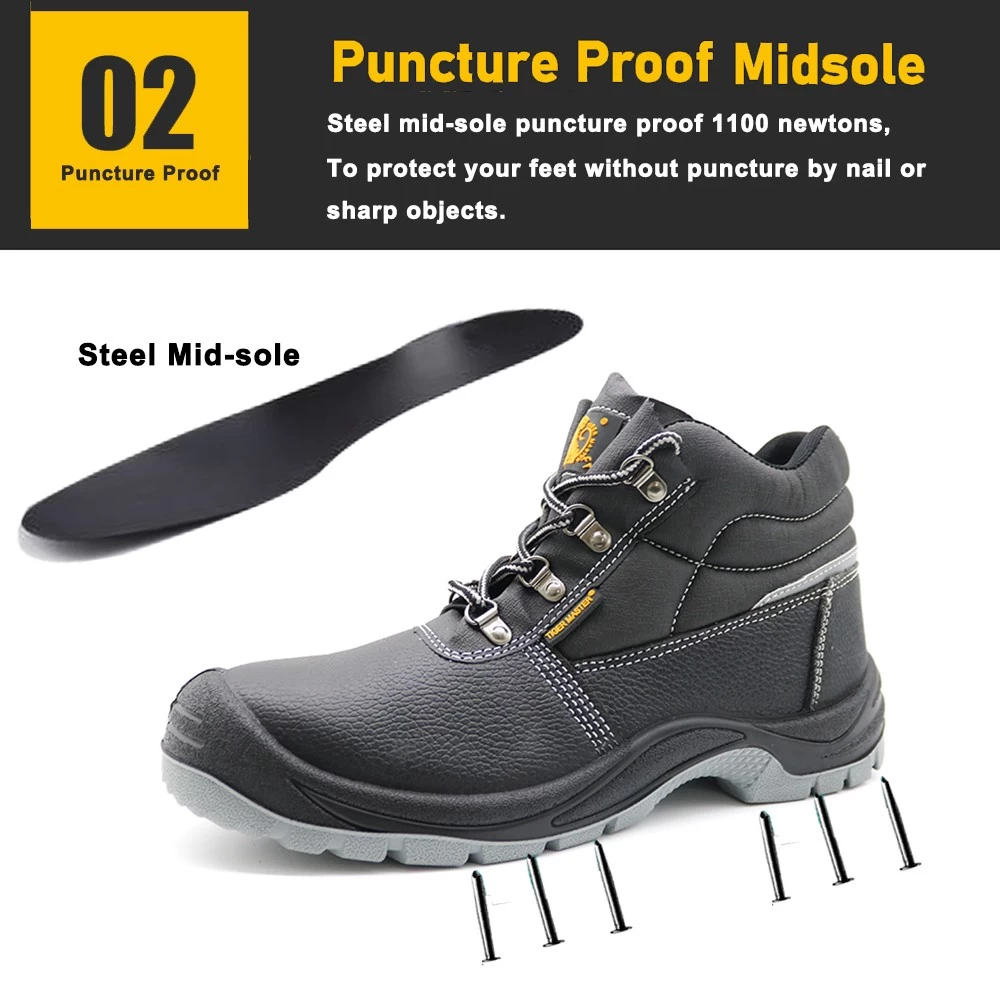 TM008 Zapatos de seguridad industrial antipinchazos con punta de acero impermeables antideslizantes verificados CE para hombres