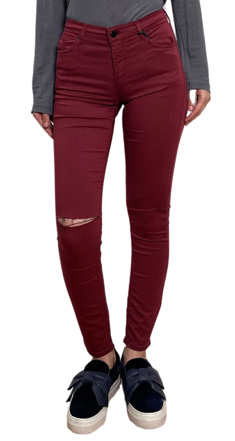 TOPSHOP Pantalón Burdeo