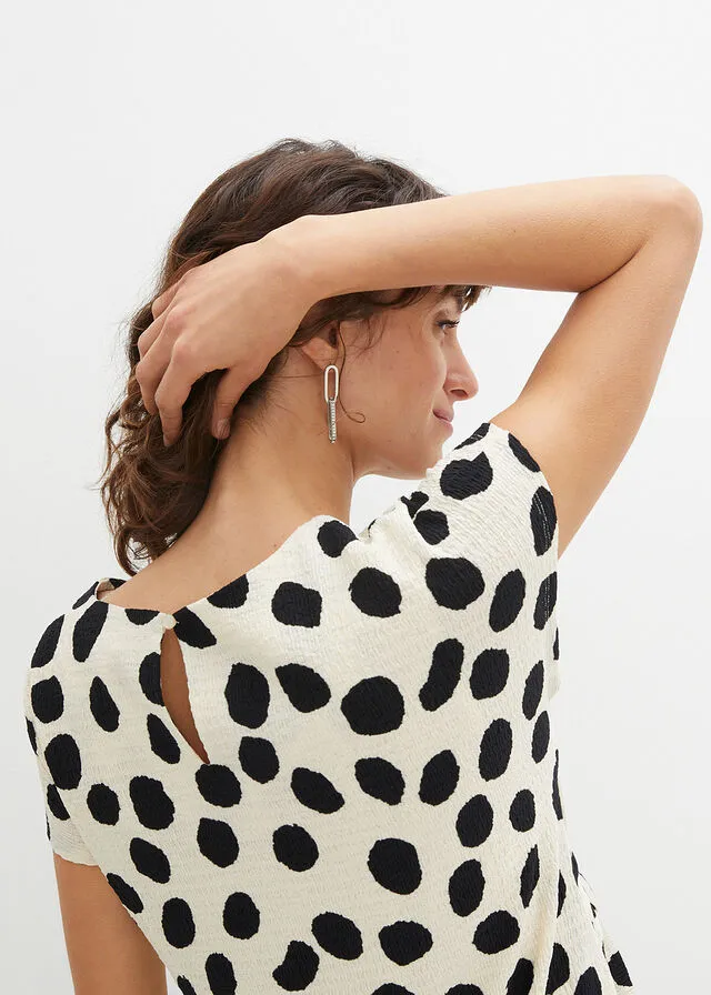 VESTIDO DE ALGODóN GRIS GUIJARRONEGRO ESTAMPADO