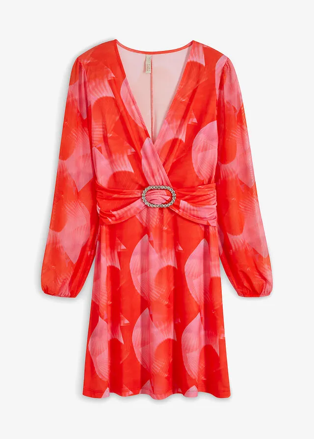 VESTIDO ROJOROSA ESTAMPADO