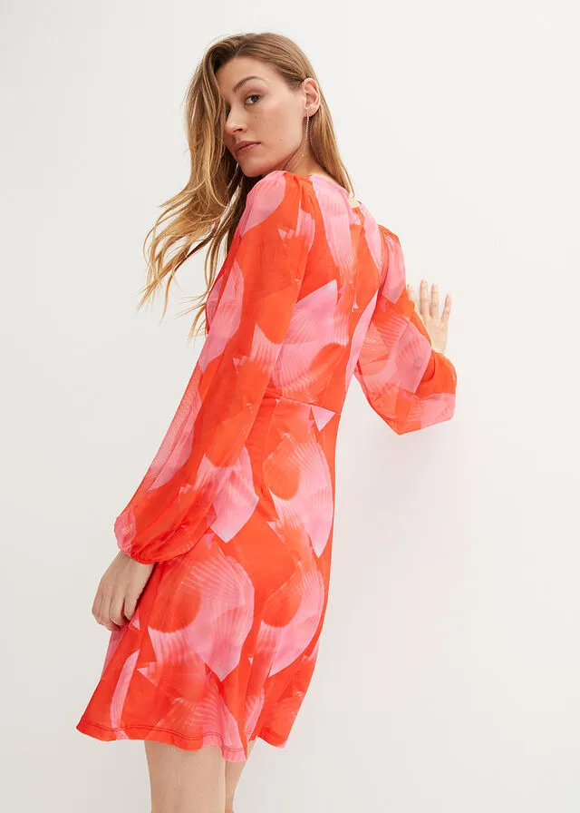 VESTIDO ROJOROSA ESTAMPADO