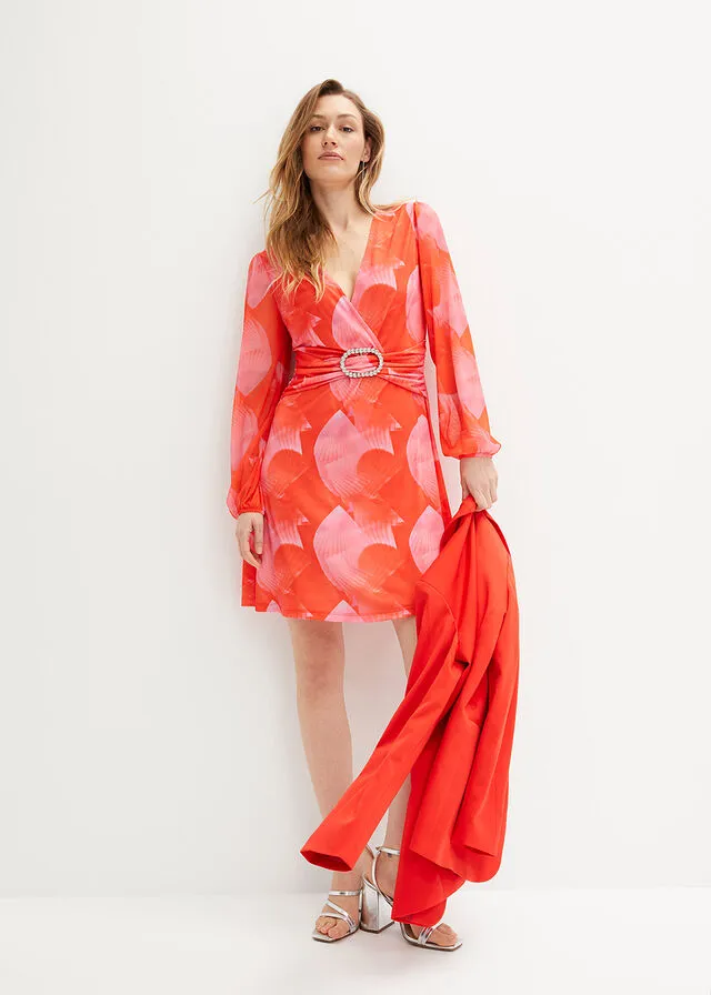 VESTIDO ROJOROSA ESTAMPADO