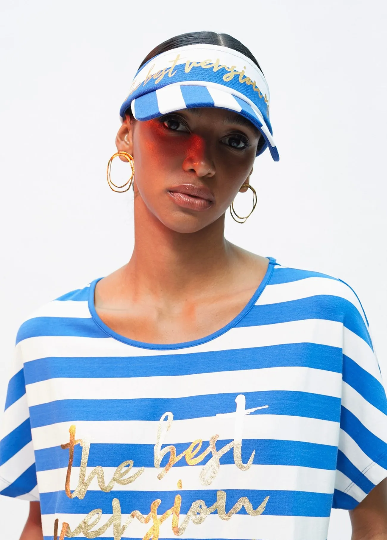Visera con rayas bicolor Lola Casademunt Azul