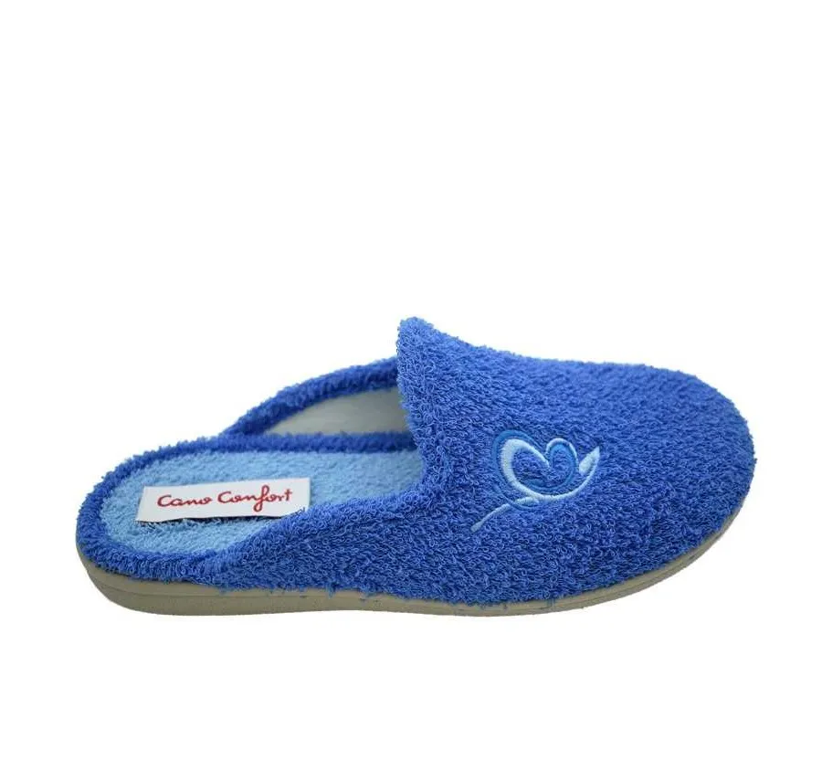 ZAPATILLA CANO CONFORT PLAYERA DE CASA CÓMODA Y FRESCA DE MUJER RIZO CORAZÓN AGUAMAR 26216