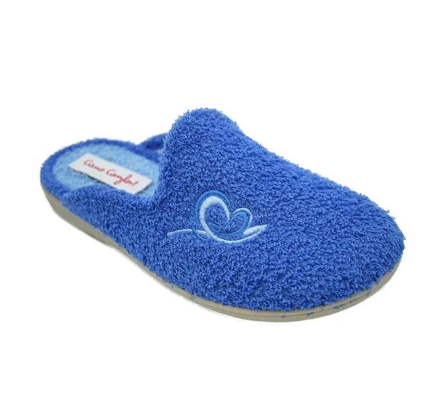 ZAPATILLA CANO CONFORT PLAYERA DE CASA CÓMODA Y FRESCA DE MUJER RIZO CORAZÓN AGUAMAR 26216