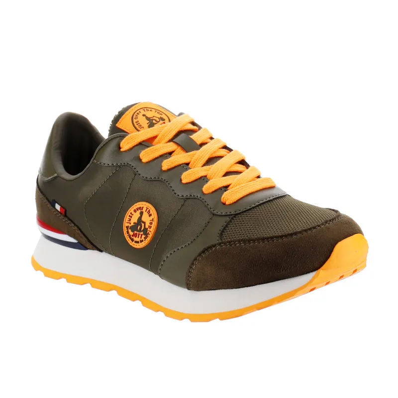 ZAPATILLAS JOTT RUNNING HOMBRE BASKETS HOMME RUW ARMY REF. 4924RUN255 VERDE CAQUI CON DETALLES NARANJA