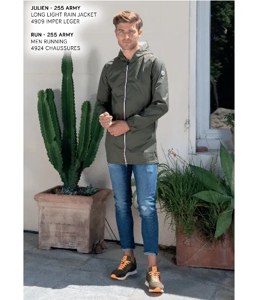 ZAPATILLAS JOTT RUNNING HOMBRE BASKETS HOMME RUW ARMY REF. 4924RUN255 VERDE CAQUI CON DETALLES NARANJA
