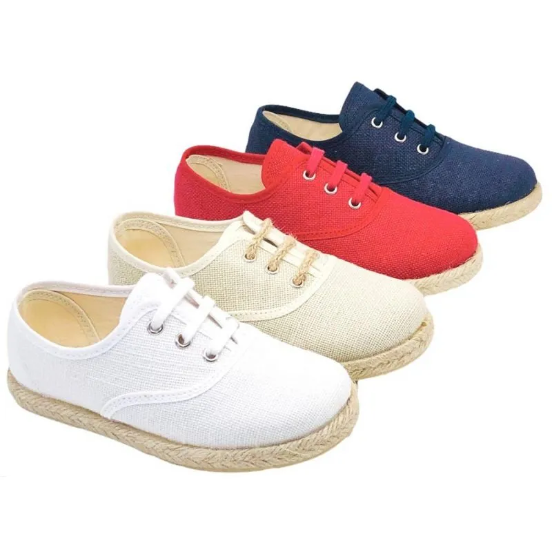 Zapatillas tipo blucher niño en lino