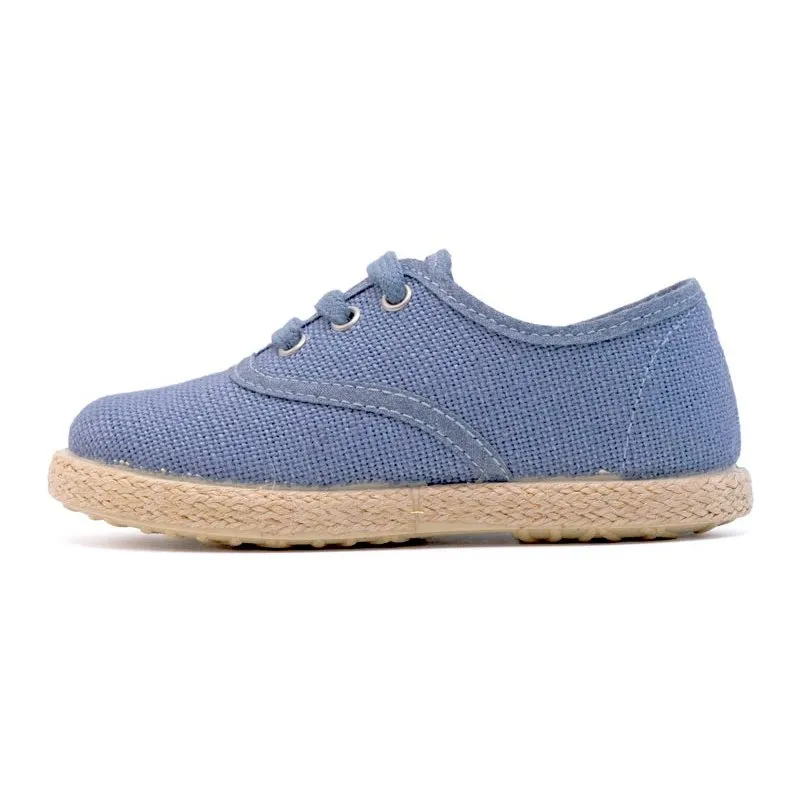 Zapatillas tipo blucher niño en lino