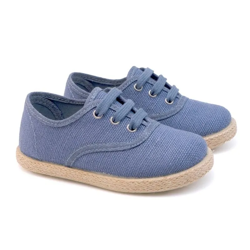 Zapatillas tipo blucher niño en lino