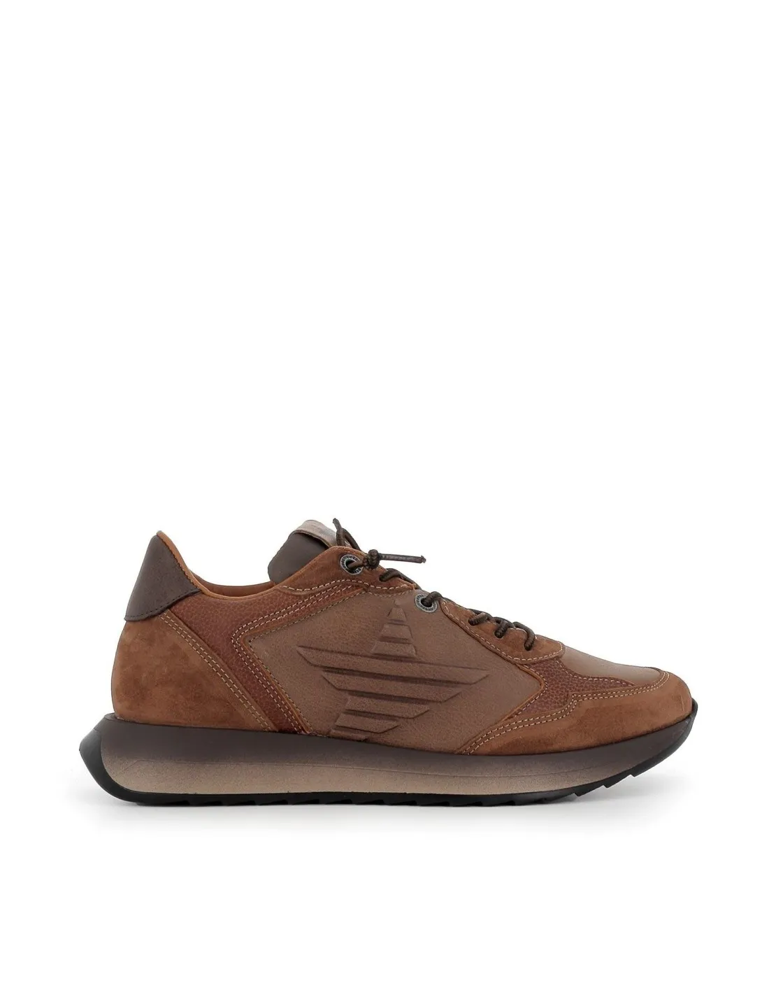 Zapatillas urbanas  piel combinada marrón hombre CETTI