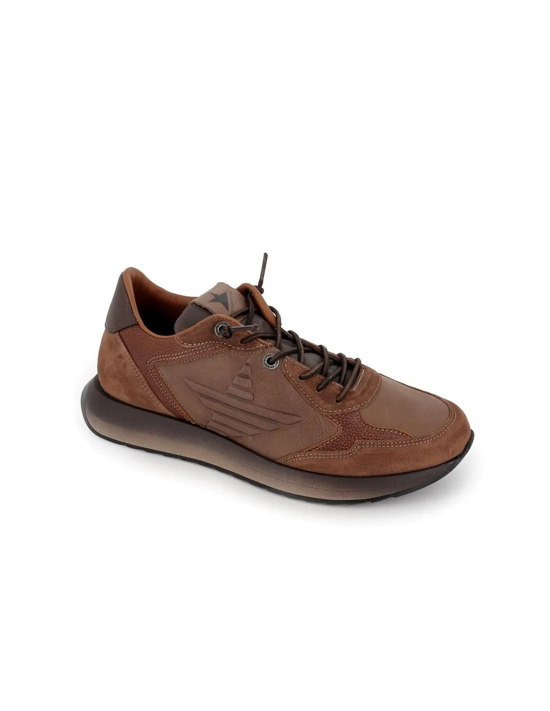 Zapatillas urbanas  piel combinada marrón hombre CETTI