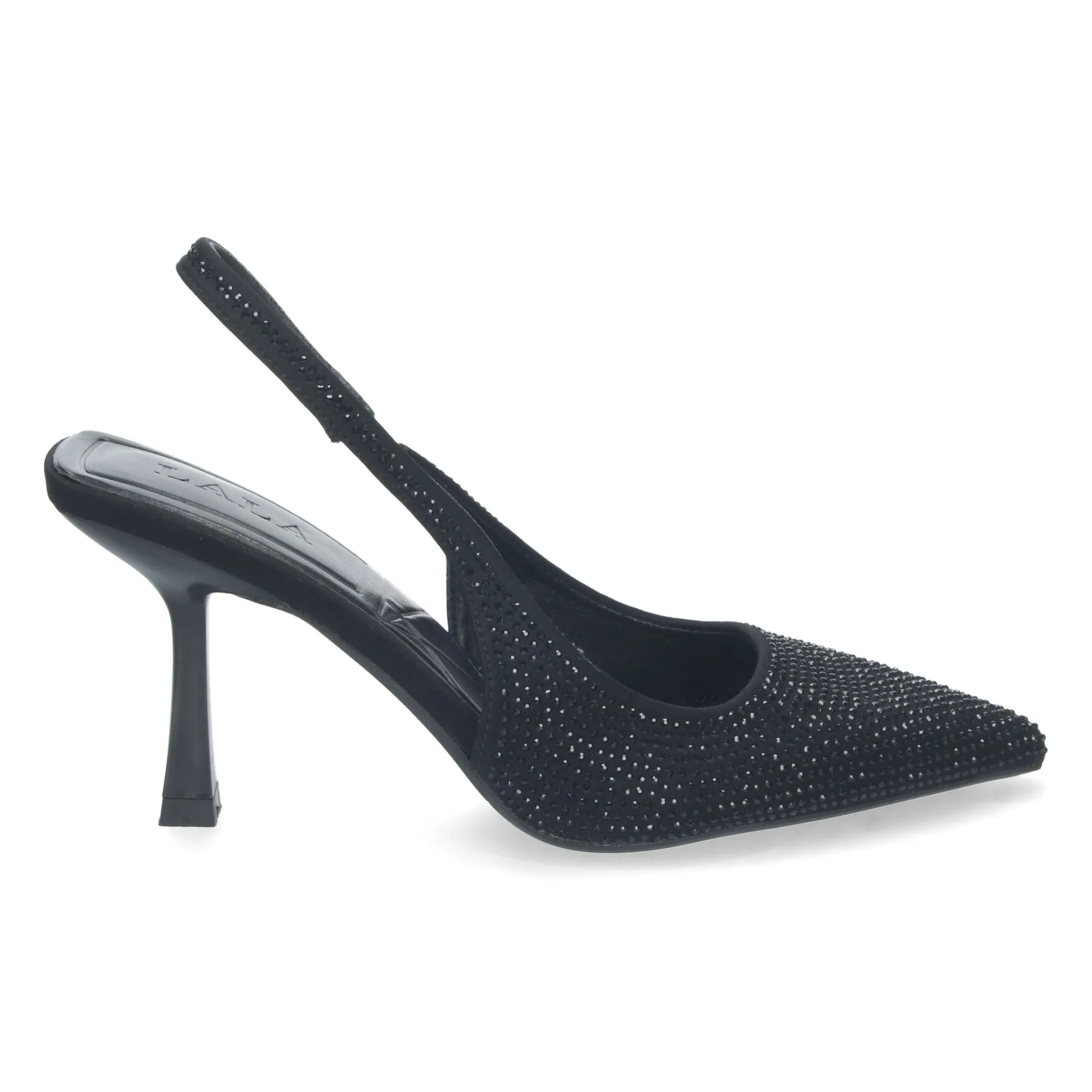 Zapato de fiesta con strass tacon comodo mujer color negro