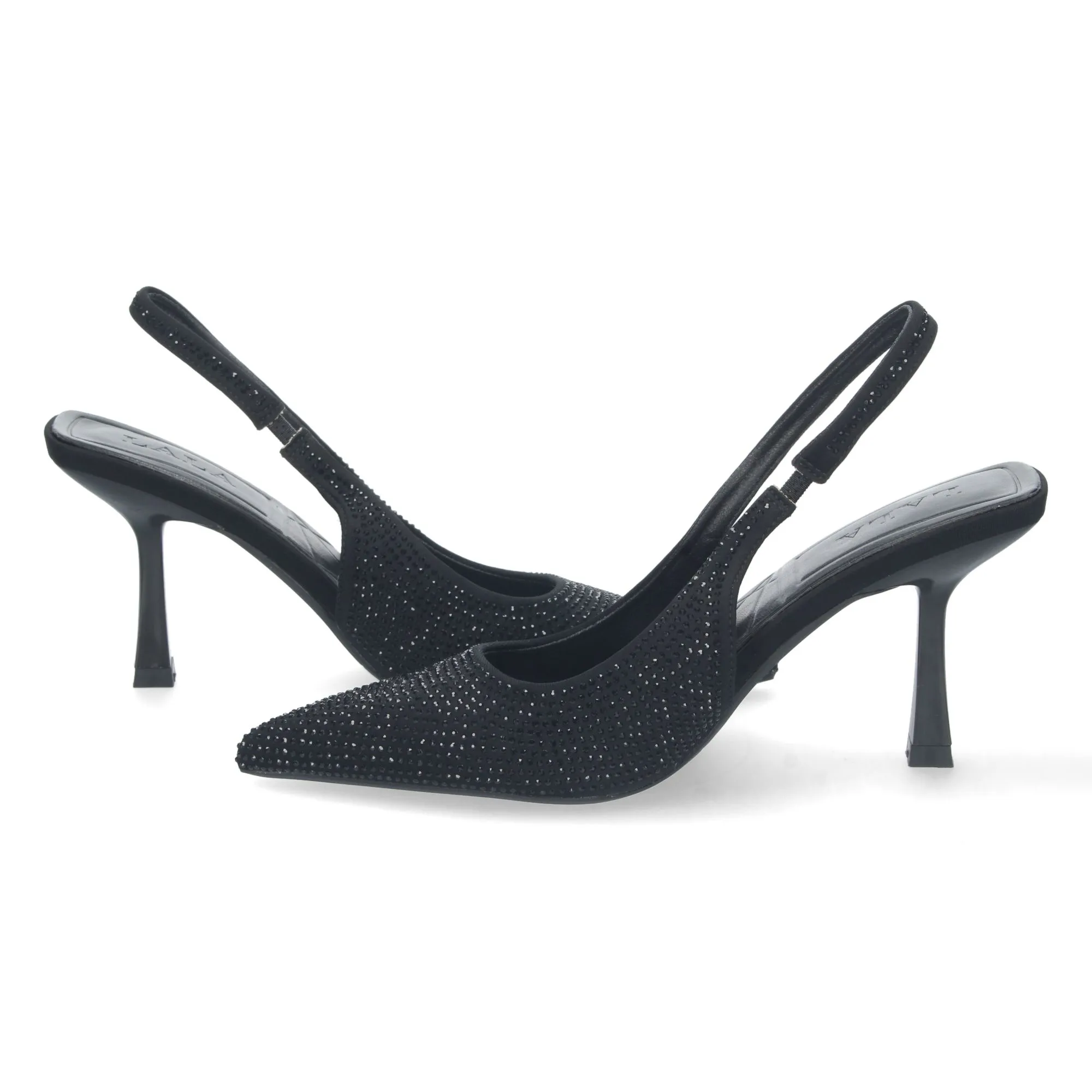 Zapato de fiesta con strass tacon comodo mujer color negro