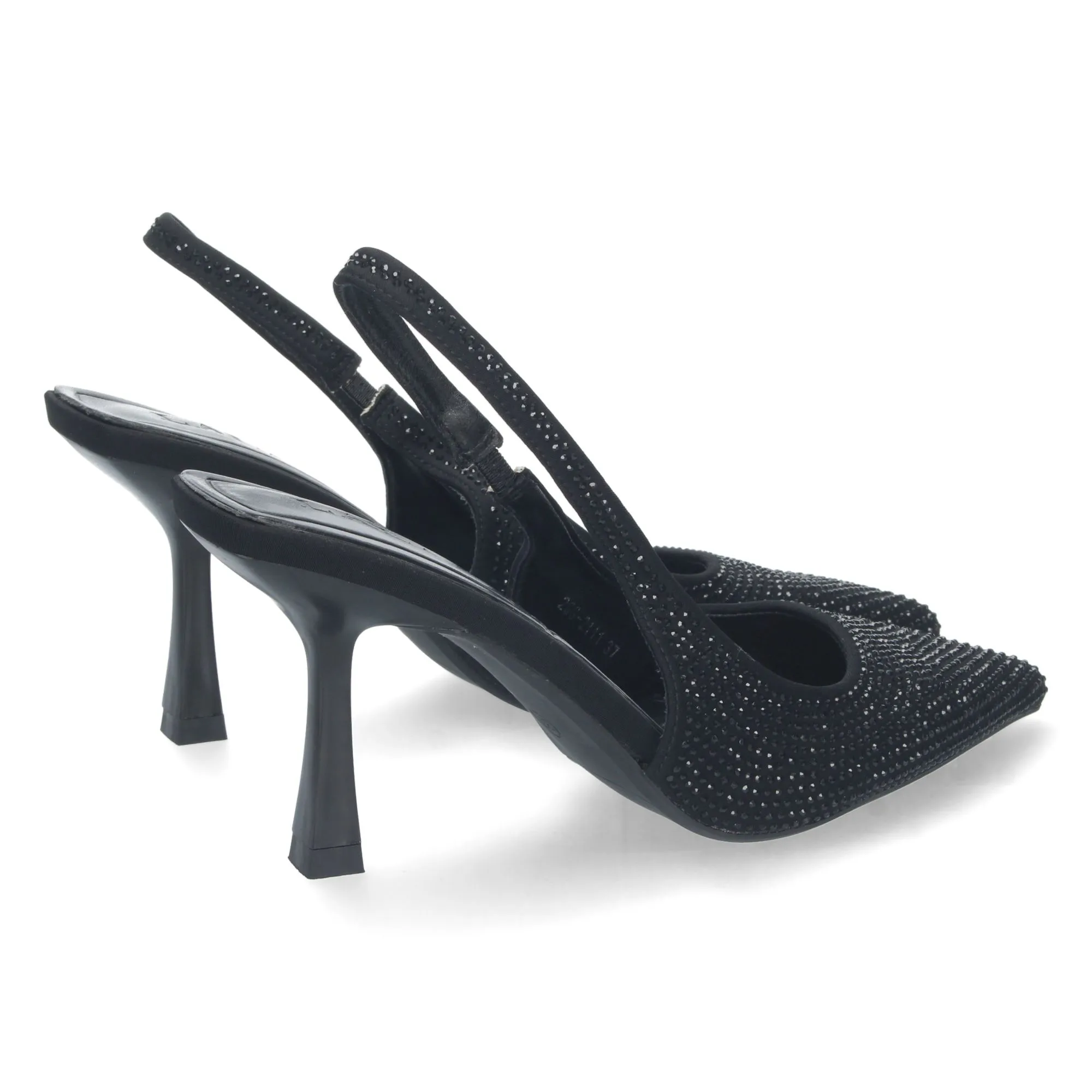 Zapato de fiesta con strass tacon comodo mujer color negro