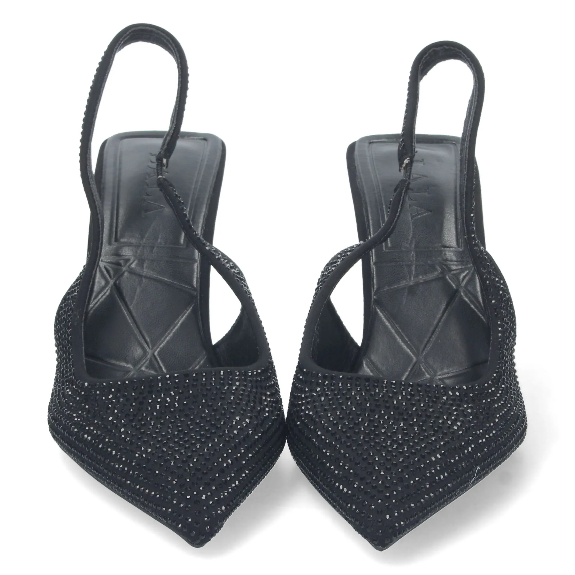 Zapato de fiesta con strass tacon comodo mujer color negro